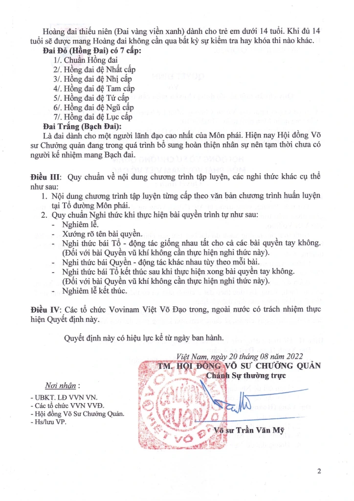 hdvscq vovinam quy dinh that dai dang cap chuong trinh nghi thuc thuc hien bai quyen 2