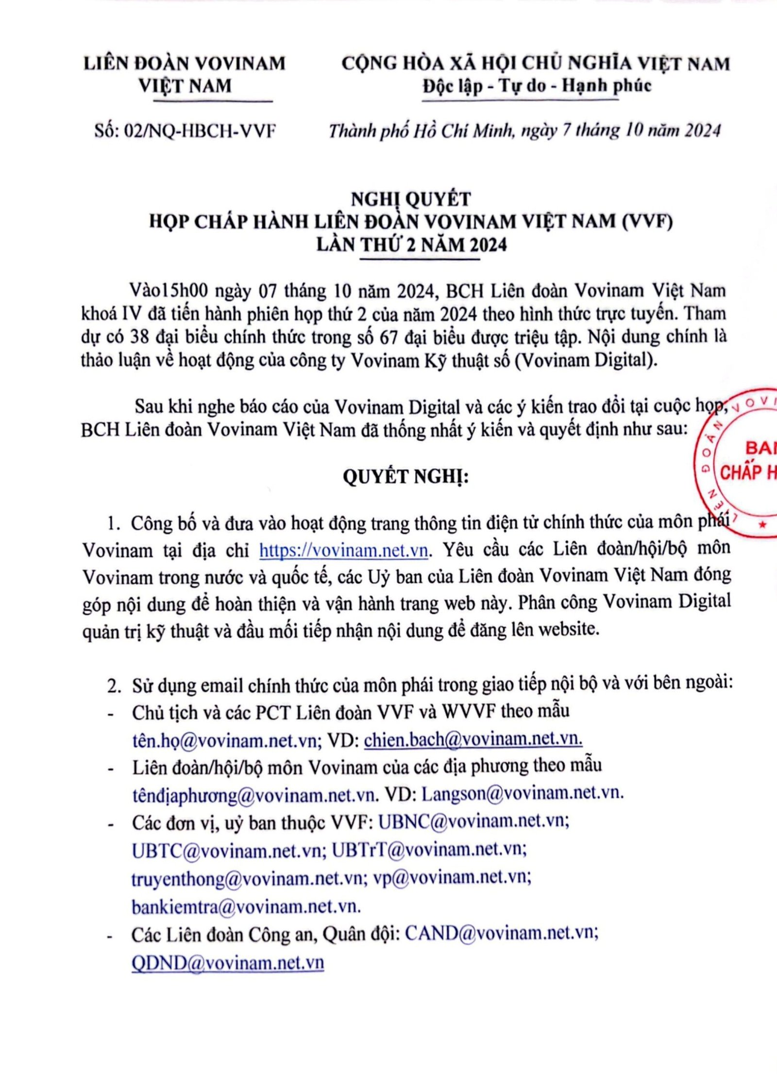 2024 10 07 Nghi quyet VVF ve Vovinam Digital 1