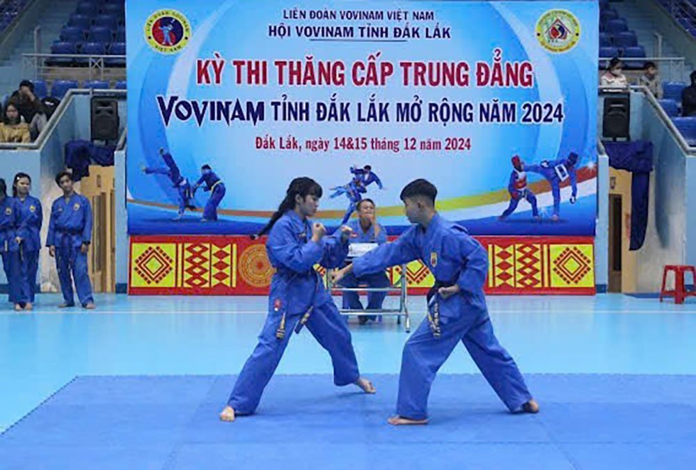 Hội Vovinam tỉnh Đắk Lắk tổ chức thi thăng cấp Trung đẳng Vovinam mở rộng năm 2024 vovinam dak lak16
